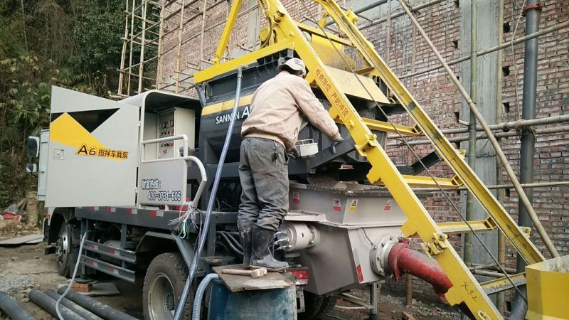 三民重科攪拌車載泵，“中彩路”建設(shè)的神秘武器