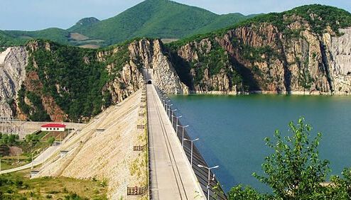 微型混凝土泵，四川土溪口水庫建設(shè)施工